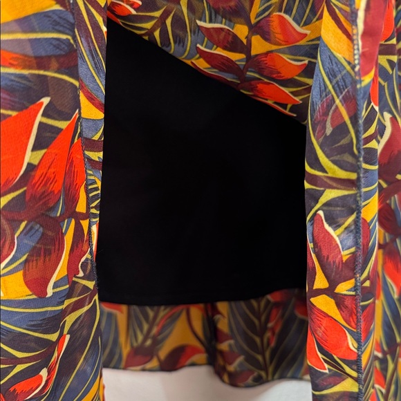 Molly Bracken M/L Floral Tropical Print Women's top with attached T-shirt - Picture 3 of 5